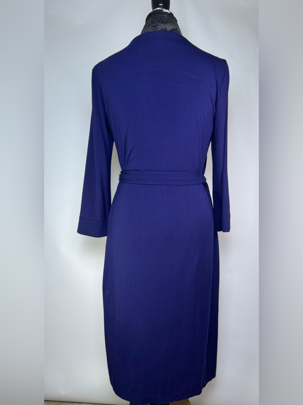 Diane von Furstenberg New Julian Two Wrap Dress Indigo Blue Jersey Size 10 - Picture 2 of 15